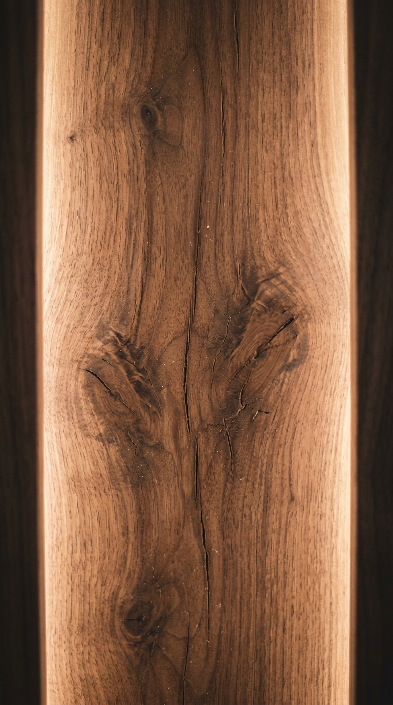 Close-up of wood grain with natural knots and cracks